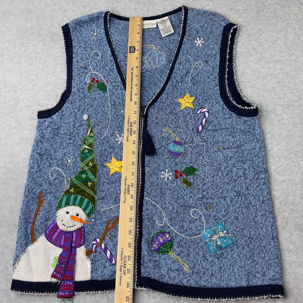 White Stag Snowman Vest Womens Plus 16W Winter Christmas Top - Picture 6 of 11
